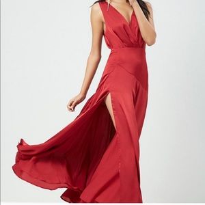 Satin Surplice maxi dress